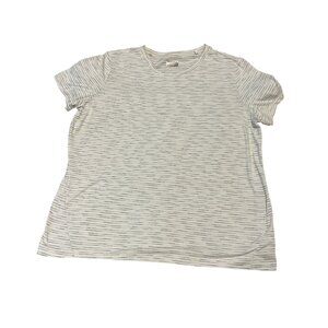 MONDETTA Tee Shirt Men's Horizontal Stripes White Grey Black Size XL